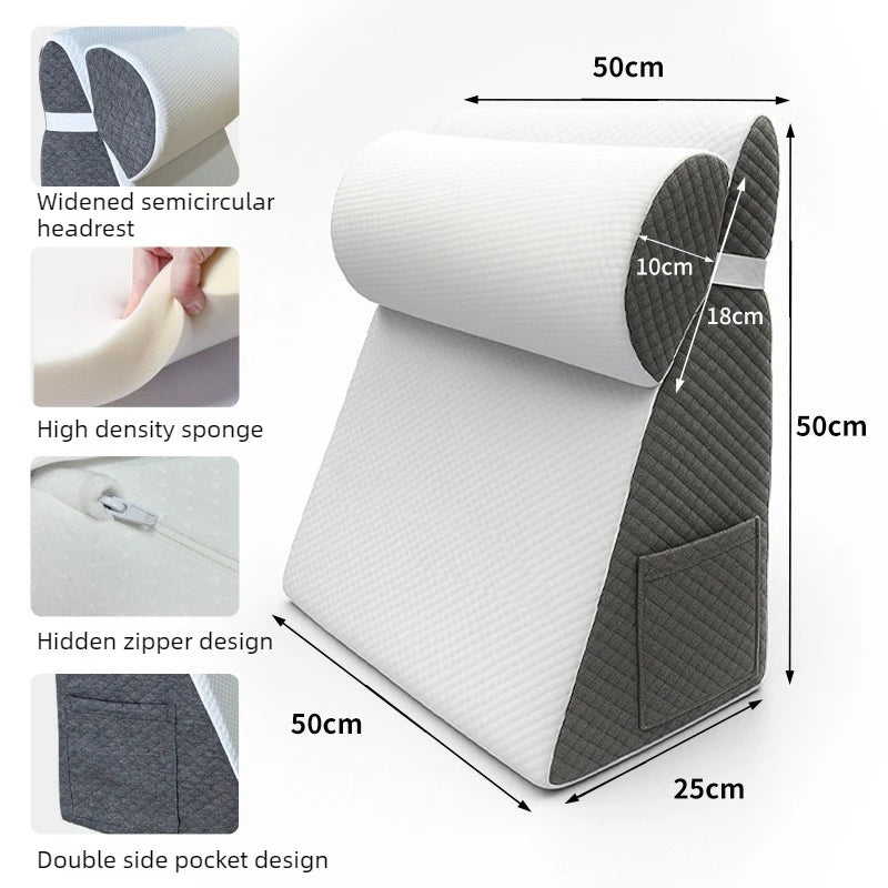 Bed Wedge Pillow for Sleeping Memory Foam Triangle Pillow High Density Memory Foam Breathable Fabric Removable Washable Cover
